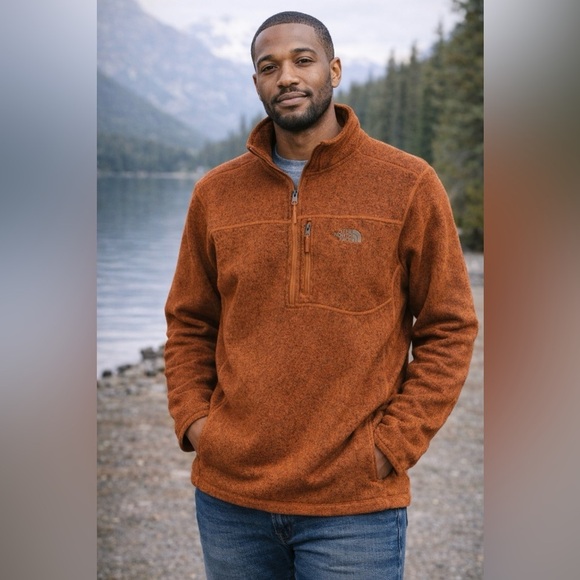 The North Face Other - The North Face Mens Large Brown Fleece Quarter Zip Pullover Jacket